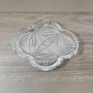 Rare Galway Crystal Clover Shaped Condiment Accent Dish